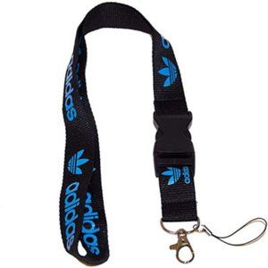 Universal Adidas Lanyard Keychain ID Badge Holder quick release Black Blue Logo